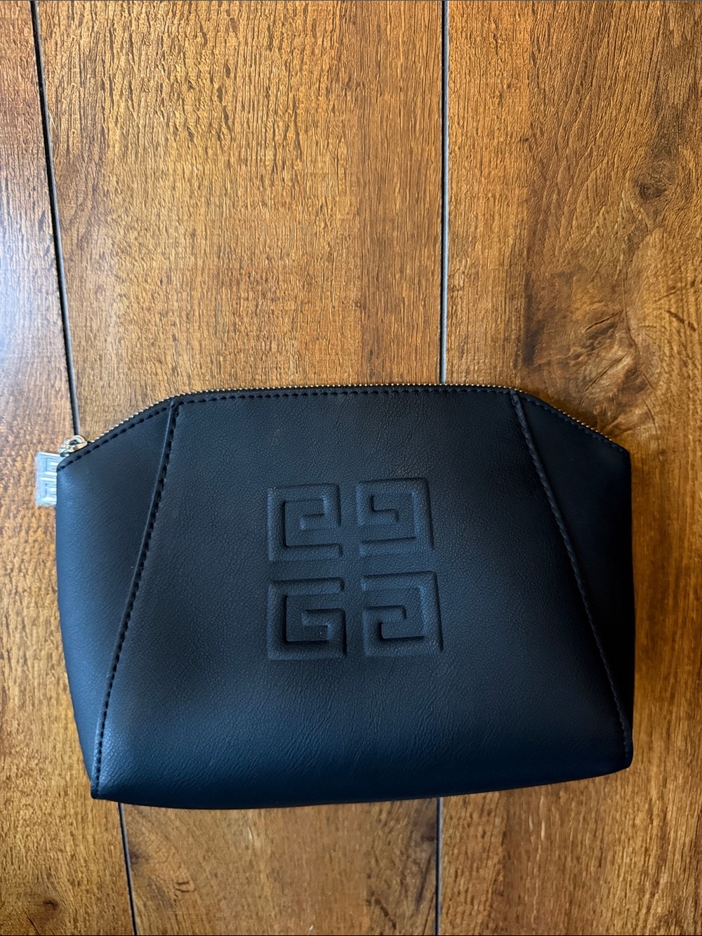 Givenchy Black Embossed Logo Cosmetic Pouch